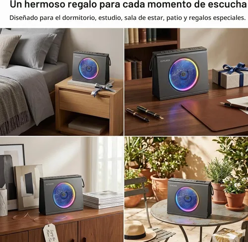 Vista 8 de Gueray Reproductores portátiles de CD Bluetooth del reproductor de CD para Negro