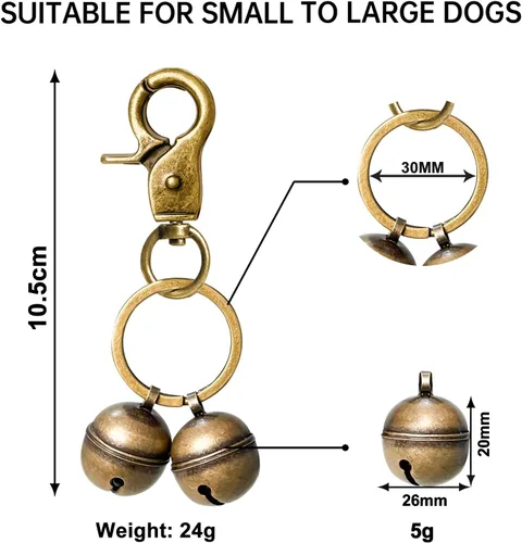 Vista 5 de Cat & Dog Collar Bell, Pack of 2, Extra Loud Dog Bell for Pet Tracking & Saving Wildlife, Birds, Durable Iron Split Ring & Lobster Bell Clip
