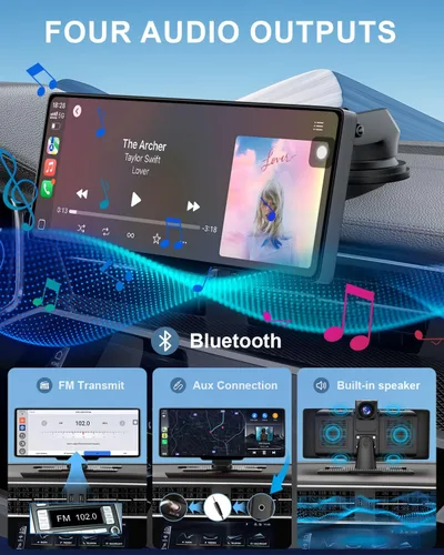 Vista 7 de Pantalla HK3 Carplay para Coche, Pantalla Táctil Inalámbrica de 10.26’’ para Apple Car Play y Android Auto, Cámara Dash 4K, Cámara de Respaldo