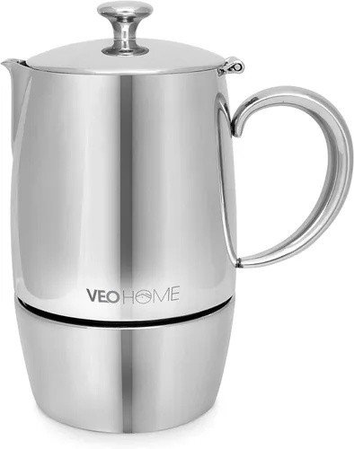 VeoHome Cafetera espresso para estufa - l olla de inducción de acero inoxidable con múltiples estufas (10.1 fl oz)