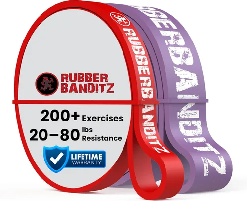 Vista 9 de Rubberbanditz Combo Pull Up Assist Bands Heavy Duty Resistance Exercise Bands for Powerlifting, Mobility, and Stretching Resistance Bands for