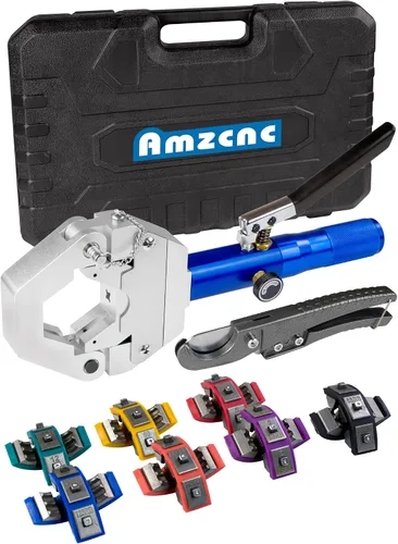 71500 Kit de crimpadora de manguera hidráulica para A/C, juego de herramientas de prensado de mano con troqueles a presión para reparación de