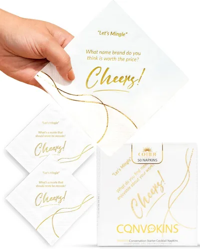 Vista 9 de COTIER - Paquete de 20 servilletas de inicio de conversación de Navidad, servilletas de papel de 3 capas de alta calidad con diseño de lámina