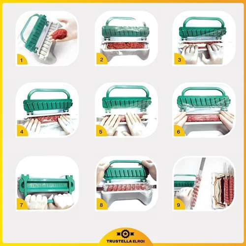 Vista 4 de Máquina de kebab Trustella de aluminio premium Crea pinchos profesionales impecables Revestimiento de teflón resistente, antiadherente, de grado