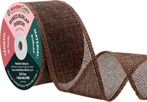 Vista 12 de Mandala Crafts Cinta de arpillera rosa con alambre de 1 pulgada de ancho para manualidades, rollo de 10 yardas de cinta rústica de arpillera