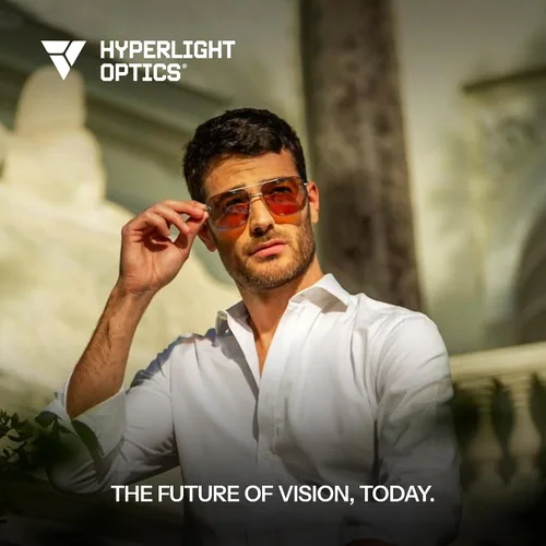 Vista 3 de Hyperlight Aviator Red Fullerene C60 UV & bluelight - Lentes de sol de lujo unisex para mujer, gafas de sol de diseño para hombres. Gafas de sol