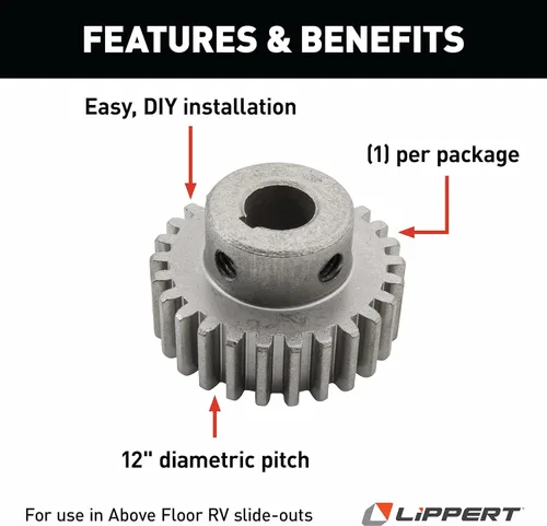 Vista 3 de Lippert Components 116658 Engranaje de corona de 26 dientes - 12 DP/14.5 PA