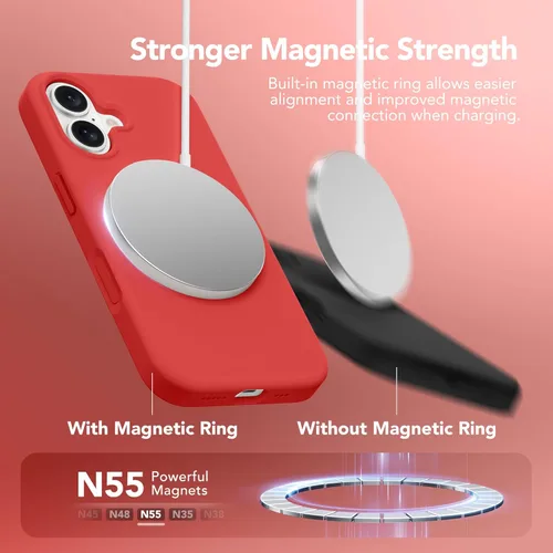 Vista 21 de GONEZ Funda magnética para iPhone 14, compatible con Magsafe, con protector de pantalla + protector de cámara, forro de microfibra antiarañazos