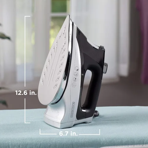 Vista 8 de BLACK+DECKER Plancha de vapor profesional Allure Digital, D3060, 30% más vapor, punta de precisión, suela de acero inoxidable, función de vapor