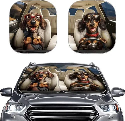 Vista 39 de Howilath 1776-2026 250Th Anniversary Car Sunshades for Windshield 2-Piece Sun Visor Protector Covers Heat Shield Reflector Sunblock Universal Fit