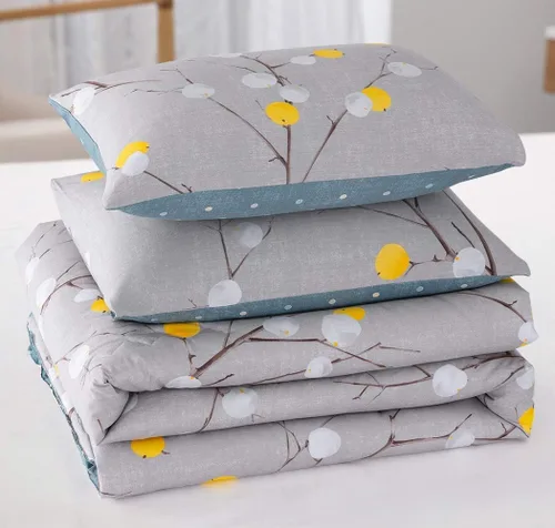 Vista 107 de Sleepbella - Edredón tamaño individual, algodón de 600 hilos, patchwork a rayas en blanco y azul marino, diseño reversible en azul, con relleno