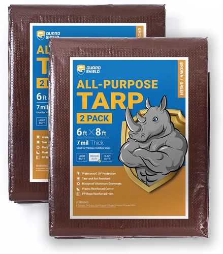 Vista 41 de GUARD SHIELD - Lona negra impermeable de 6 x 6 pies, cubierta de lona de polietileno, de servicio medio y uso general de 7 mil