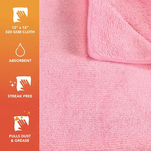 Vista 2 de Arkwright - Paños de limpieza de microfibra, paquete de 12 toallas de lavado de secado sin pelusa y rayas, 320 GSM, súper absorbentes y de secado