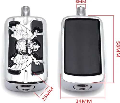 Vista 2 de XKH - Palanca de cambio de cráneo con forma de zombi de cráneo compatible con Electra Wide Super Low Glide Softail XLX Chrome [P/N: MT216-062-CD2]