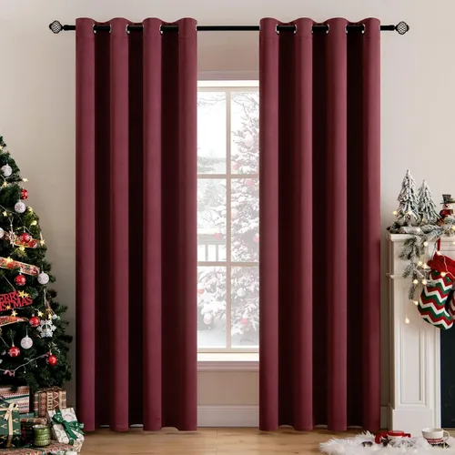 Vista 105 de MIULEE Cortinas opacas para dormitorio o sala de estar, juego de 2 paneles de cortina para ventana con aislamiento térmico y bloqueo de luz