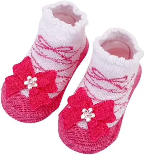 Vista 2 de Newborn Baby-girls Socks and Bow Infant Toddler Ankle Socks