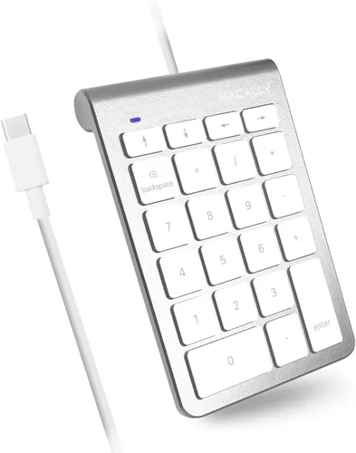 Vista 8 de Macally Teclado numérico USB C con cable, teclado numérico tipo C para laptop, Apple Mac iMac MacBook Pro/Air, iPad, PC con Windows o computadora
