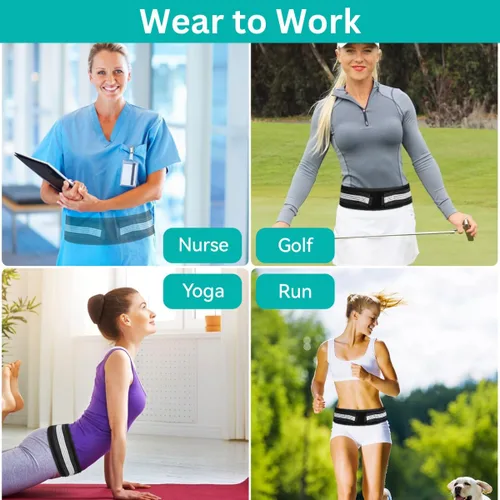 Vista 5 de Soporte de espalda ligero para el dolor de espalda baja debajo de la ropa, alivio de la ciática, el dolor de cadera y columna vertebral, cinturón