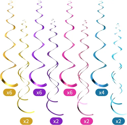 Vista 4 de Zonon 52 piezas de decoración de Ramadán Mubarak Noches árabes, decoración de fiesta Eid Mubarak Eid Mubarak colgantes de papel de aluminio