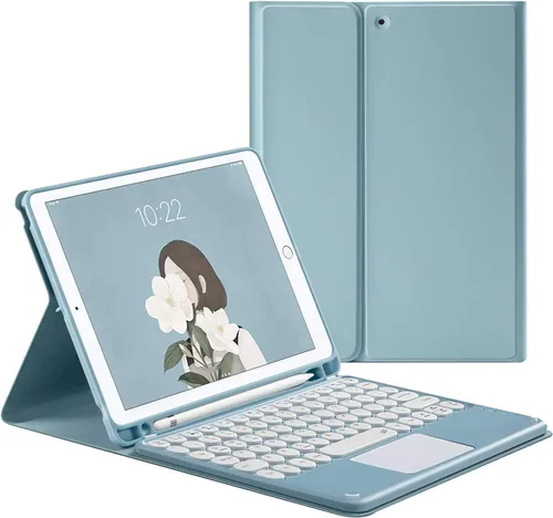 Vista 9 de Funda para teclado con panel táctil para Galaxy Tab S6 Lite de 10.4 pulgadas (2024/2022/2020) con soporte para bolígrafo S, teclas redondas