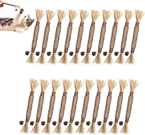 Vista 8 de Natural Silvervine Dental Sticks, Silvervine Sticks for Cats, Cat Chew Toy, Interactive Kitten Chew Playthings for Entertain Teeth Cleaning Dental