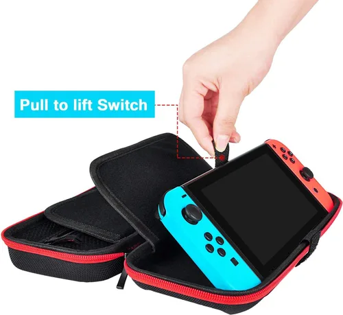 Vista 3 de Daydayup Funda para Switch y protector de pantalla de vidrio templado compatible con Nintendo Switch - Funda de transporte de viaje de lujo rígida