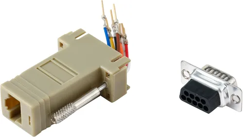 Vista 5 de Adaptador de puerto serie DB9 macho a RJ45 Ethernet, M/F