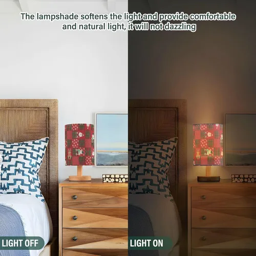 Vista 5 de FRODOTGV Led Night Light Kids Table Lamp Warm Light Christmas Plaid Lamps for Small Spaces Library
