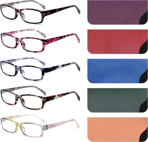 Yogo Vision Reading Glasses 5 Pairs Fashion Ladies Quality Designed Spring Hinge Readers for Women