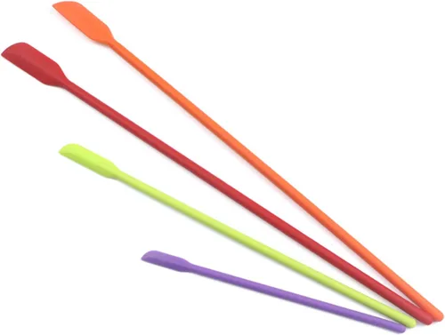 Vista 5 de Espátula de belleza 4 piezas de espátula de maquillaje mini silicona para cosméticos y cocina - 3 tamaños