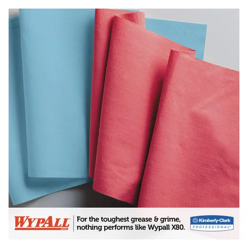 Vista 3 de Kimberly-Clark 41043 X80 Limpiaparabrisas con HYDROKNIT, rollo jumbo, 12 1/2 x 13 2/5, azul, 475/rollo