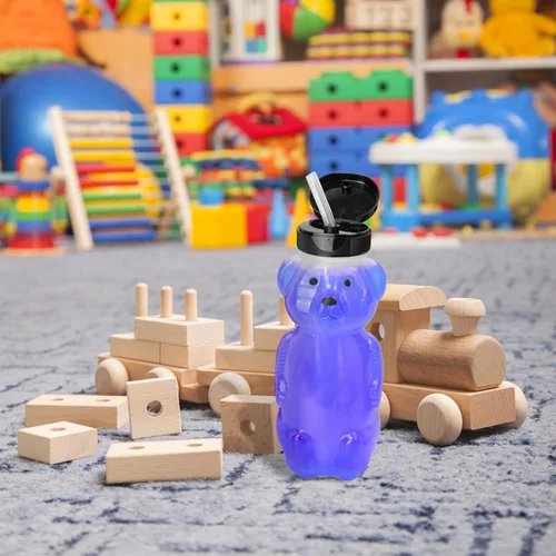 Vista 3 de Honey Bear - Vasos de paja (paquete de 3); botellas de terapia de 8 onzas con popotes flexibles
