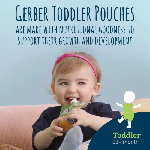 Vista 4 de Gerber Bolsas de comida para bebés, niños pequeños a partir de 12 meses y aperitivos Gerber para bebé, paquete de valor Lil Crunchies (8ª generación)