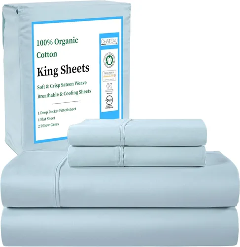 Vista 12 de Sábanas Twin XL 100% Algodón Para Cama Twin, Juegos de Sábanas Bajeras y Fundas de Almohada Totalmente Elásticas, Resistentes a la Decoloración