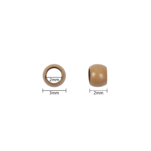Vista 2 de 200 cuentas nano de 0.118 pulgadas (0.118 in), microenlaces de cobre, nano anillos, cuentas de cabello para extensiones de cabello (rubio oscuro)