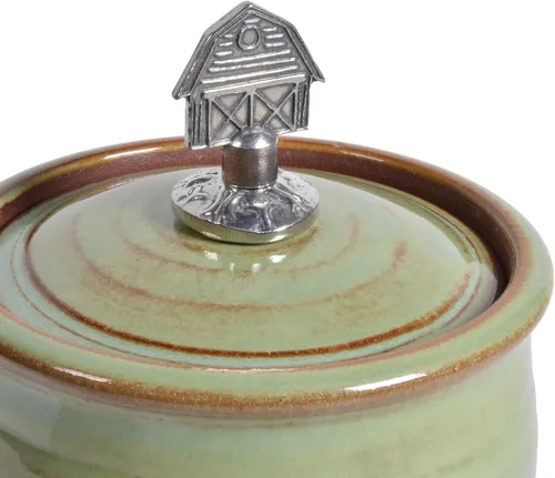 Vista 2 de Azucarero con acabado de granero de peltre, pistacho