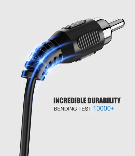 Vista 5 de Cable de altavoz RCA a cable desnudo, paquete de 2 cables de altavoz desnudos a conectores RCA, adaptador de cable de reparación para altavoces