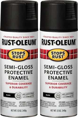 Vista 114 de Rust-Oleum 7776830 - Pintura en aerosol para prevención del óxido, 12 onzas, negro plano