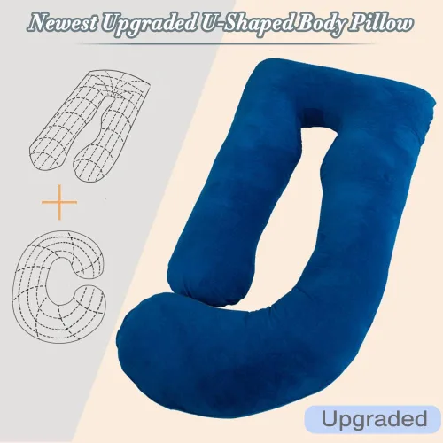 Vista 7 de Almohadas de embarazo de 60 pulgadas para dormir, almohada corporal extra grande en forma de U, almohada de embarazo, almohada de maternidad