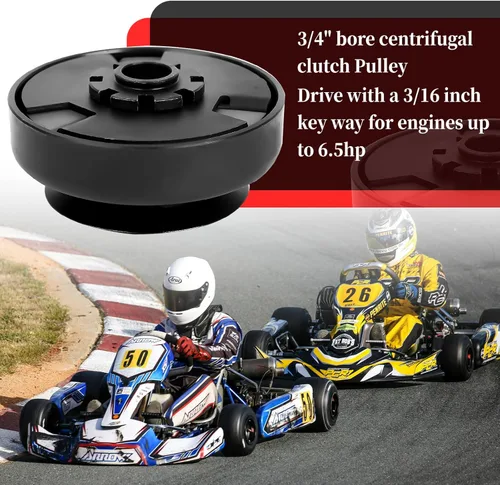 Vista 4 de Embrague de 3/4" de orificio Go Kart Embrague centrífugo con polea de transmisión Compatible con GoKart Mini Bike Correa de estilo AB de 1/2