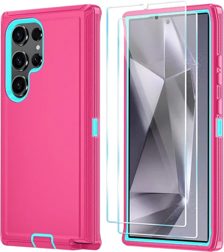 Vista 21 de ONOLA Funda compatible con Samsung Galaxy S24 Ultra con protector de pantalla HD, resistente a los golpes y a las caídas, funda de 3 capas