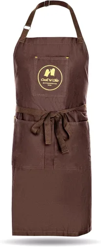 Delantal de cocina Essential Chef - Profesional y duradero para cocinar - Delantal de cocina de algodón - Ajustable por Cook'n'Chic