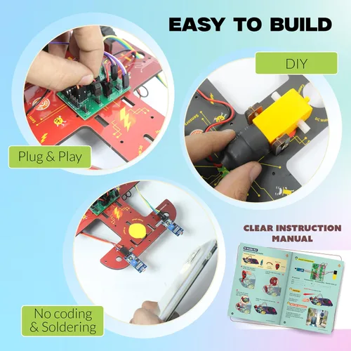 Vista 5 de ButterflyEdufields - Kits de robótica STEM 40 en 1 para niños de 8 a 12 años Proyectos de robots de bricolaje para niños con tablero electrónico