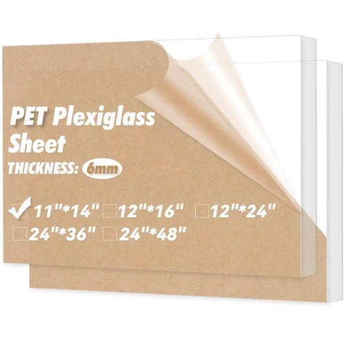 Vista 28 de Art3d (2 Pack) Hojas de plexiglás de 1/8" de grosor - Hojas de PET transparentes de 36" x 24" para diseño de arte, proyectos de manualidades