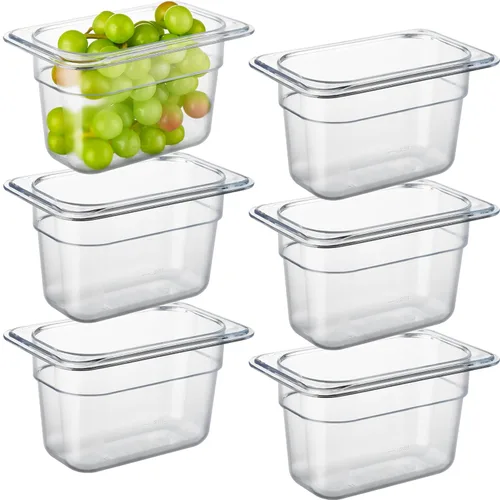 Vista 37 de CURTA Paquete de 6 cubiertas NSF para bandeja de alimentos, tapa de policarbonato transparente de tamaño 1/2 con asa para bandeja de alimentos