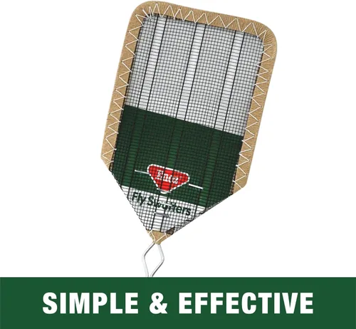 Vista 2 de Enoz Matamoscas con cabeza de malla de alambre con mango de metal (paquete de 3)