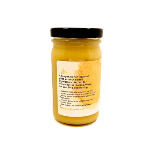 Vista 3 de Spring Sunrise Manteca de Ghee Orgánica Marrón - Mantequilla Clarificada de Vaca Alimentada con Pasto - Aceite de Cocina Libre de Lactosa y Gluten