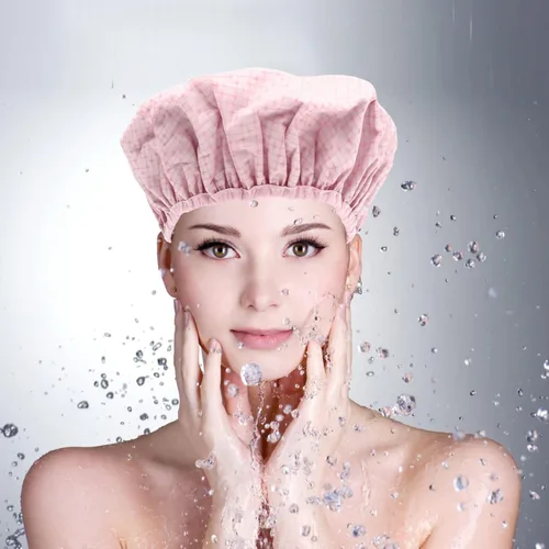 Vista 7 de Gorro de ducha para el cuidado del cabello, gorro de ducha con calefacción, gorro de natación impermeable, productos para el cabello natural