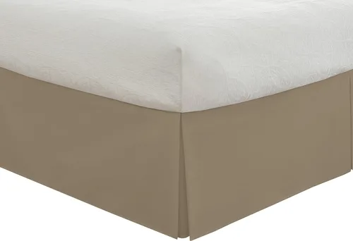 Vista 8 de Fresh Ideas Falda de cama a medida de popelín, diseño de mezcla de algodón, longitud de caída de 14 pulgadas, matrimonial, gris (FRE20114GRAY02)