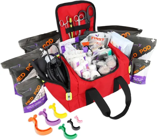 Vista 11 de Lightning X Value Compact Medic First Responder EMS/EMT - Bolsa de trauma con kit de llenado estándar B, color negro